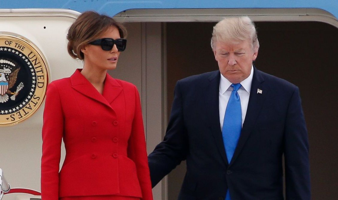Donald Trump and Melania arrive in Paris