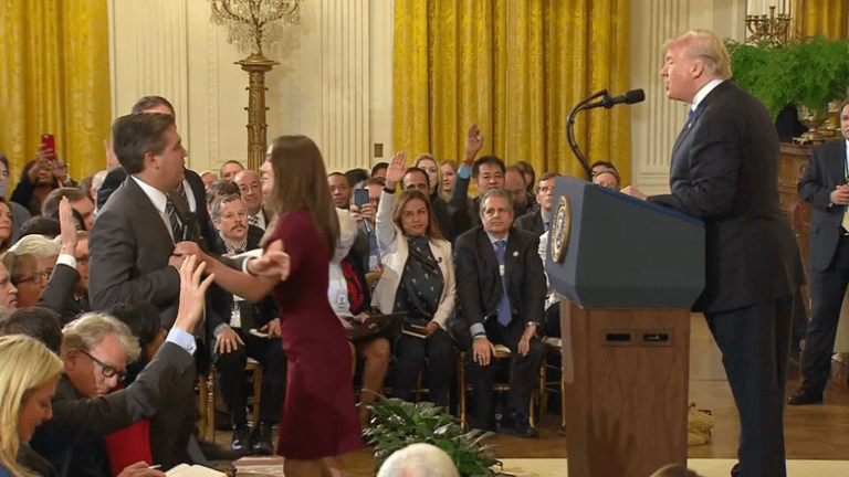 Jim Acosta assaulting a female intern at the White House.